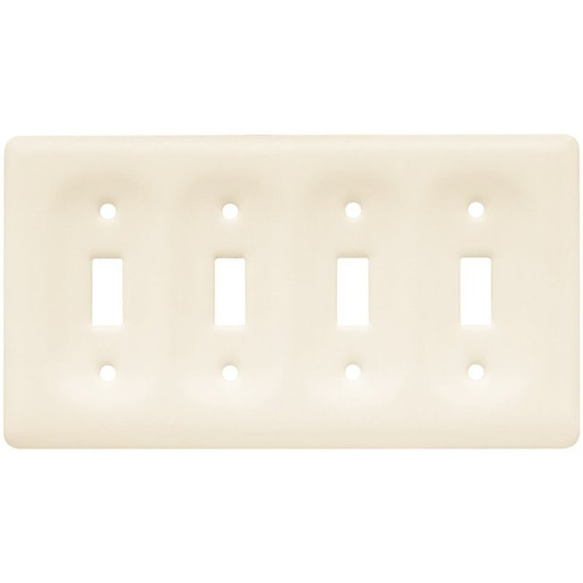 64482 Bisque Ceramic  Quad Switch Cover Plate