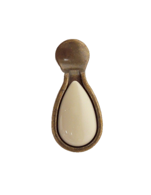 P49004-BB Francesca Ceramic & Bronze Brass Cabinet Drawer Pull