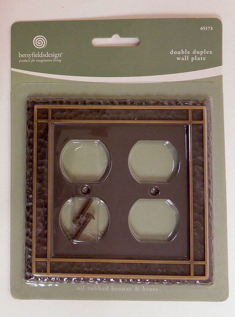 65173 Oil Rubbed Bronze & Brass Double Duplex Cover Plate