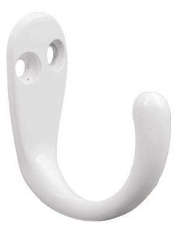 B46110J-W Single Prong Hook White Finish