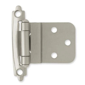 H0104AL-SN 3/8" Self Closing Inset Hinge Satin Nickel Pack of 2