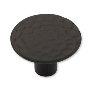 P94500L-BL Hammercraft Black 1 1/8"  Round Cabinet Drawer Knob 2 Pack