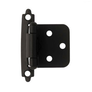 H0103AZ-FB Flat Black Self Closing Overlay HInge 2 Pack
