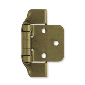 H01915C-AE Antique English Brass 1/2" Overlay Semi Wrap Hinge 2 Pack