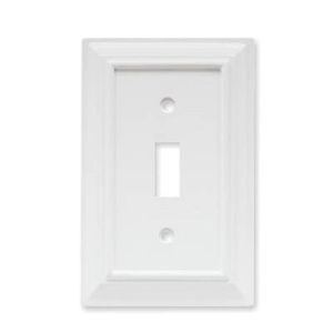 W10762-W White Wood Architect Single Switch Cover Plate