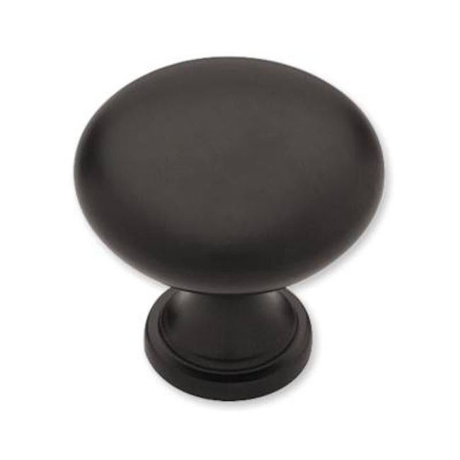 P50154L-FB 1 1/4" Flat Black Round Cabinet Drawer Knob Set of 10