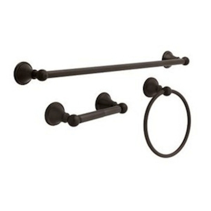 DELTA 138296 Crestfield 3 Piece Towel Bar, Tissue Holder, Towel Ring Venetian Bronze