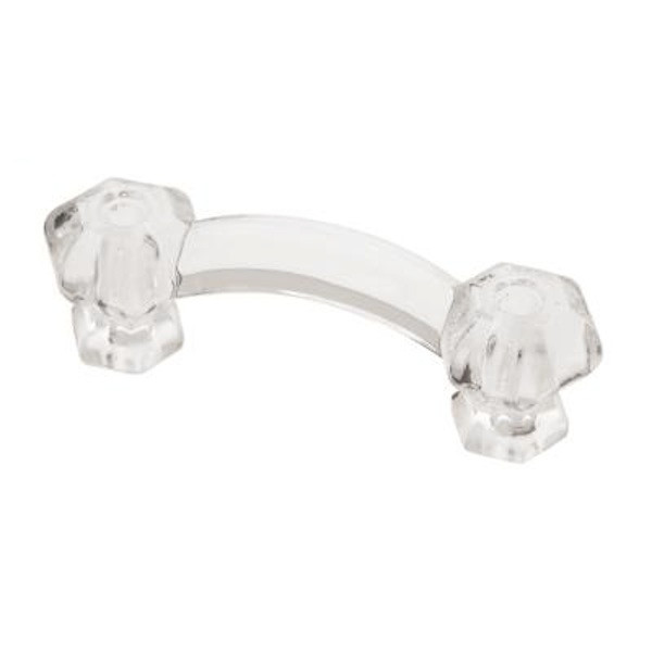 PN0300-CLR Clear Glass Victorian 3" Cabinet Drawer Pull