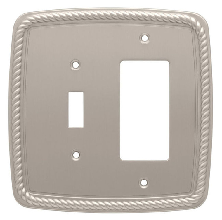 126400 Classic Rope Satin Nickel Single Switch Single GFCI Cover Plate