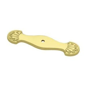 P40006C-PB Polished Brass Fan Design Backplate Cabinet Drawer Knob