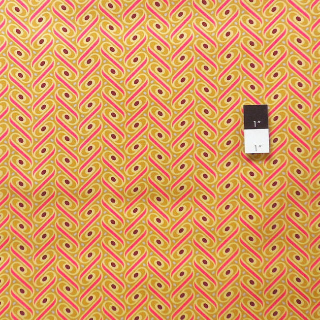 Joel Dewberry JD57 Heirloom Ribbon Lattice Gold Cotton Fabric By Yd