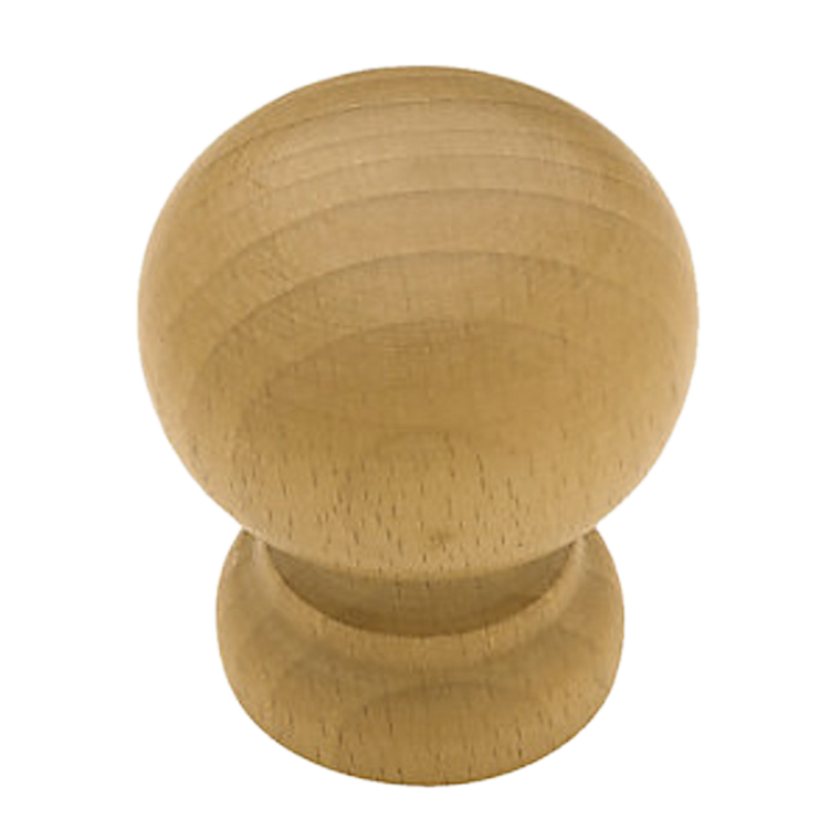 P59103-LBE  Lacquered Matte Beech Wood 1 1/8" Round Cabinet Drawer Knob