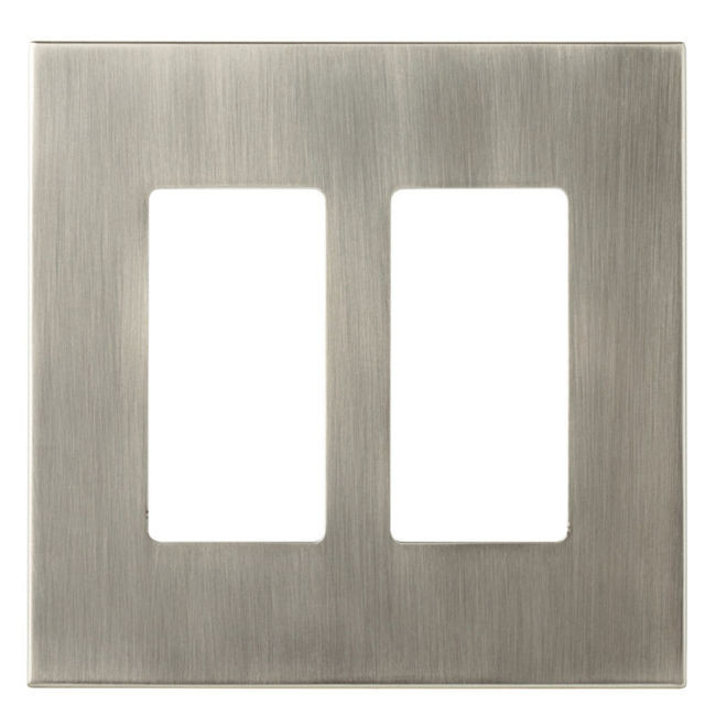 W27280-SN Linden Satin Nickel Double GFCI Cover Plate