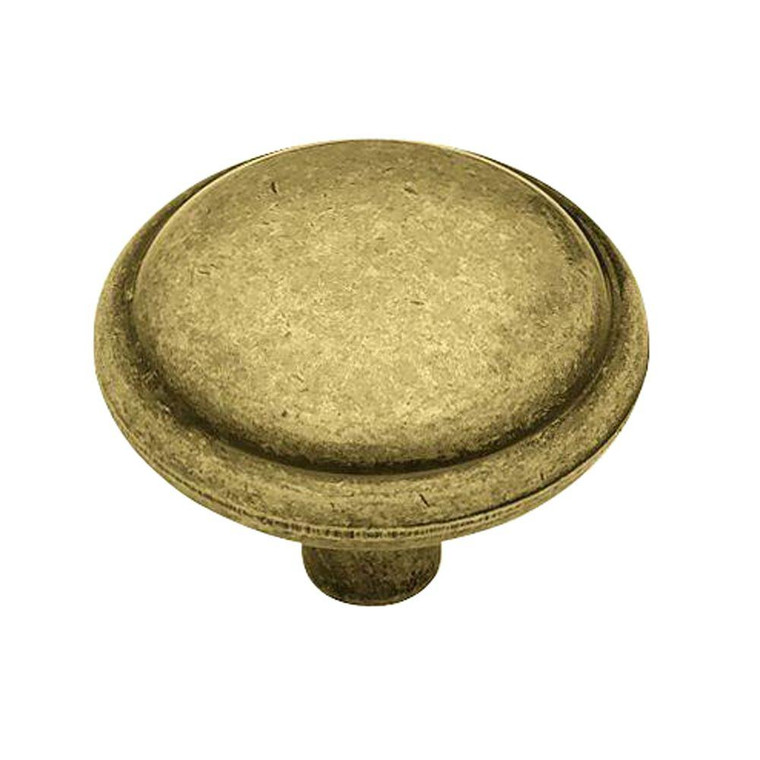 P6361AC-AE  Antique Brass 1 1/4" Round Cabinet Drawer Knob P6361AC-AE  Antique Brass 1 1/4" Round Cabinet Drawer Knob