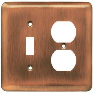 64355 Antique Copper Stamped Single Switch/Duplex Cover Plate