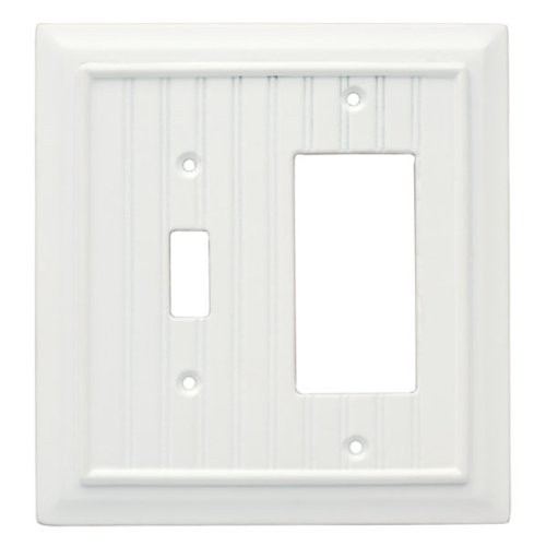 126471 White Beadboard Wood Architect Switch / GFCI Cover Plate