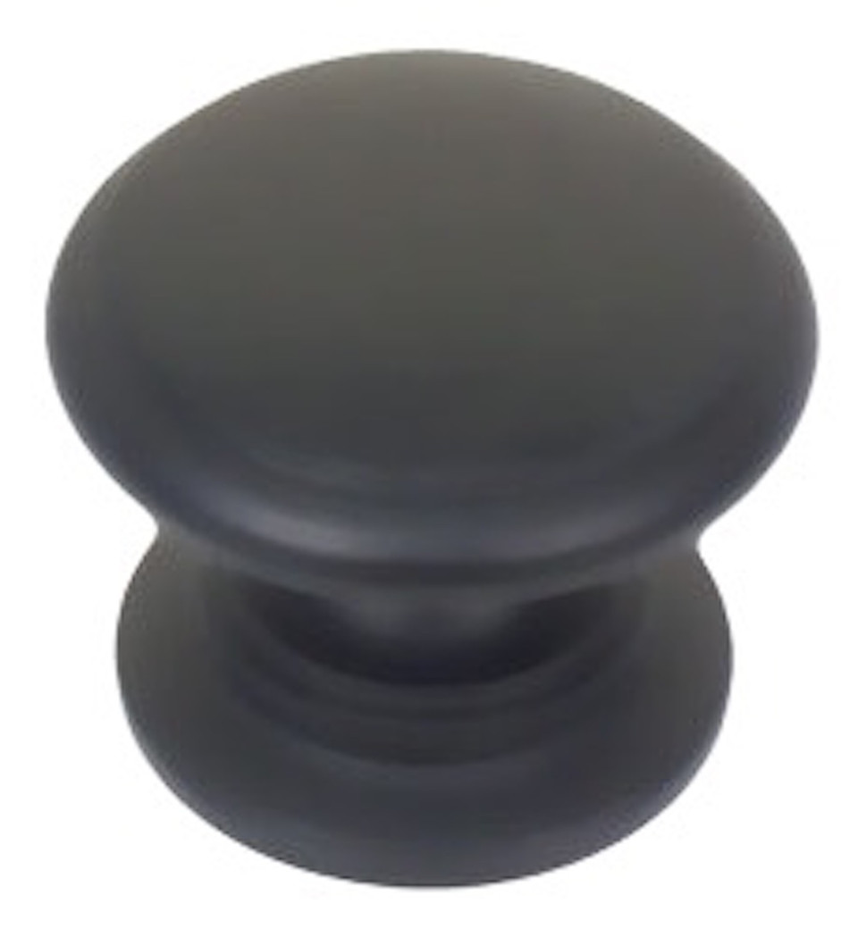 Liberty P61603FB Round Wide Base 1 1/4" Drawer Knob Flat Black