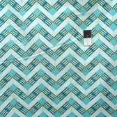 Zandra Rhodes Feathered PWZR016 Zig Zag Teal Cotton Fabric By Yd