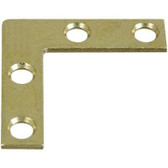 Brainerd B56030G-PB Brass Plated 3" Flat Corner Corner Brace Pack of 4