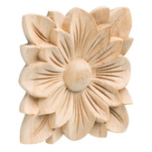 Liberty 3 1/2" Vintage Style Unfinished Wood Flower Furniture Embellishment