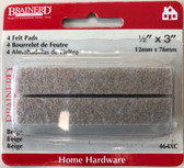 Brainerd 464XC 1/2" x 3" Felt Pads Beige 4 Pack