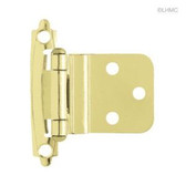 H0104AC-PB 3/8" Self Closing Inset Hinge Brass Plate Set of 2