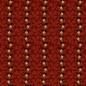 Henry Glass 2053-88 Pumpkin Farm Oak Leaf Stripe Red Cotton Fabric By Yard