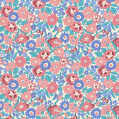 Henry Glass 1326-12 Windsor Park Allover Floral Pink Blue Cotton Fabric By Yard