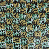 African Print Blocks Green & Olive Traditional Wax Print Cotton Fabric By The Yard