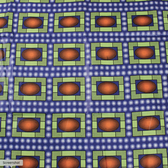 African Print Cosmic Rectangles Blue Traditional Wax Print Cotton Fabric By The Yard