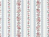 Stof Fabrics Amy Roses Row of Roses White Cotton Fabric By The Yard