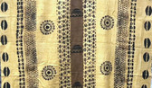 28642 African Mali Mud Cloth Bambara Bogolanfini Wheat Aprox 48" x 70"