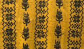 28645 African Mali Mud Cloth Bambara Bogolanfini Wheat Aprox 48" x 67"