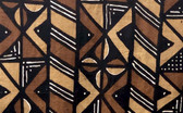 28647 African Mali Mud Cloth Bambara Bogolanfini Gold Aprox 44" x 68"