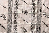 28649 African Mali Mud Cloth Bambara Bogolanfini White Aprox 48" x 67"