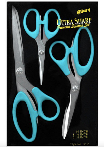 Allary 2 Pack Ultra Sharp Premium Fabric Scissor Set w/ Comfort Handles