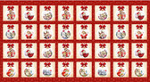 Studio e Kitten Christmas Continuous Blocks Cotton Fabric By The Panel