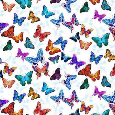 Blank Quilting Mariposa Dance Scatter Butterfly Fabric, Black