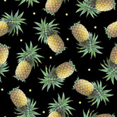 Blank Quilting Fruit For Thought Pineapples Black Cotton Fabric By The Yard