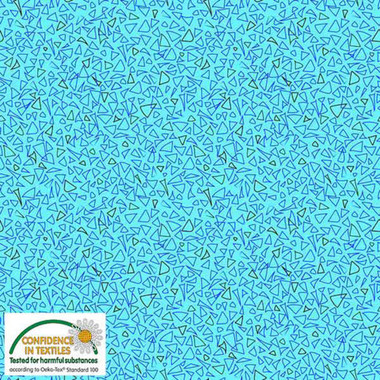 Stof European Quilting Best Bits Triangle Blue Cotton Fabric By The ...