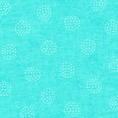 Stof European Basically Dots Formed by Crosses Aqua Cotton Fabric By The Yard