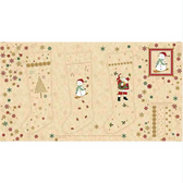 Stof European Christmas Is Near Stocking Panel Beige Cotton Quilting Fabric By The Panel