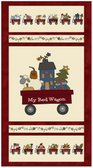 Henry Glass My Red Wagon 24" Border Panel Red Cotton Fabric By The Panel