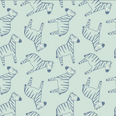 Studio e Safari Sunrise Zebra Aqua Cotton Fabric By The Yard