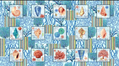 Studio E Deep Blue Sea Shell Blocks Lt Blue Panel Fabric By The Panel