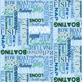 Henry Glass Dockside Words Blue Cotton Fabric By Yard