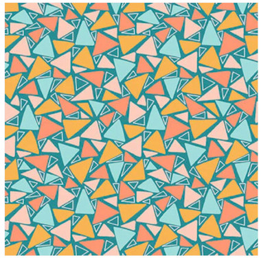 Studio E Welcome To Our Neighborhood Triangle Geo Teal Cotton Fabric By ...