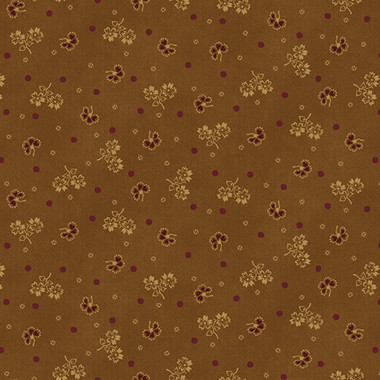 Henry Glass House On Summer Hill Tossed Outline Floral Brown Cotton ...