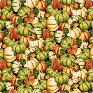 Henry Glass Pumpkin Harvest Tossed Pumpkins Multi Cotton Fabric By The ...
