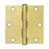 HN0008C-SBA  3 1/2" Square Corner Door HInge Brass Plate